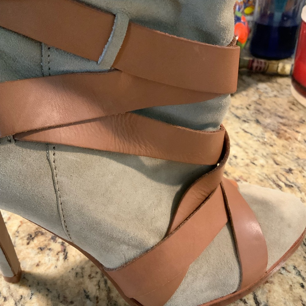 Never Worn Sam Edelman Tan suede leather High Heel Ankle Boots 8.5M